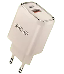 Мережевий зарядний пристрій Jellico A54 USB PD 20w PD USB-A/USB-C ports home charger white