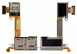Шлейф Sony Xperia M2 D2302 Dual Sim з коннектором SIM-карти і карти пам'яті