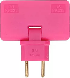 Сетевой переходник Voltronic 3in1 UK / US-EU 10А поворотний 180 Pink (HK338P)