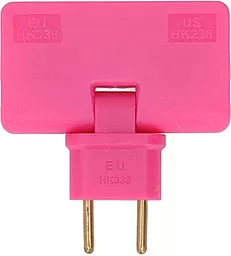 Сетевой переходник Voltronic 3in1 UK / US-EU 10А поворотний 180 Pink (HK338P) - фото Сетевой переходник Voltronic 3in1 UK / US-EU 10А поворотний 180 Pink (HK338P)