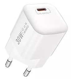 Сетевое зарядное устройство WIWU Wi-U006 30w PD USB-C fast charger white - фото Сетевое зарядное устройство WIWU Wi-U006 30w PD USB-C fast charger white