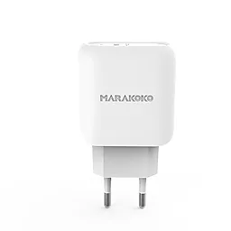 Сетевое зарядное устройство с быстрой зарядкой Marakoko MA33 1 USB-C PD3.0 24W White