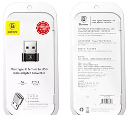 Адаптер-переходник Baseus USB 2.0 к Type-C Black (CAAOTG-01) - миниатюра 7
