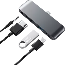 USB Type-C хаб Satechi Aluminum USB-C Mobile Pro Hub Space Gray (ST-TCMPHM) - миниатюра 5
