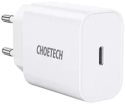 Сетевое зарядное устройство Choetech 20w PD/QC USB-C fast charger White (Q5004-V5)