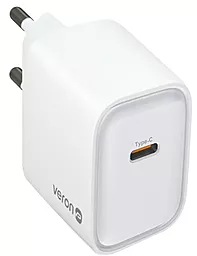 Мережевий зарядний пристрій Veron TC-015 20w PD USB-C fast charger black - фото Мережевий зарядний пристрій Veron TC-015 20w PD USB-C fast charger black