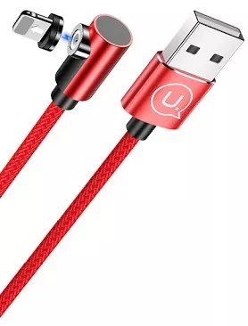 Кабель Usams U54 Right-Angle Magnetic USB-A - Lightning 10w 1м cable Red - фото 2
