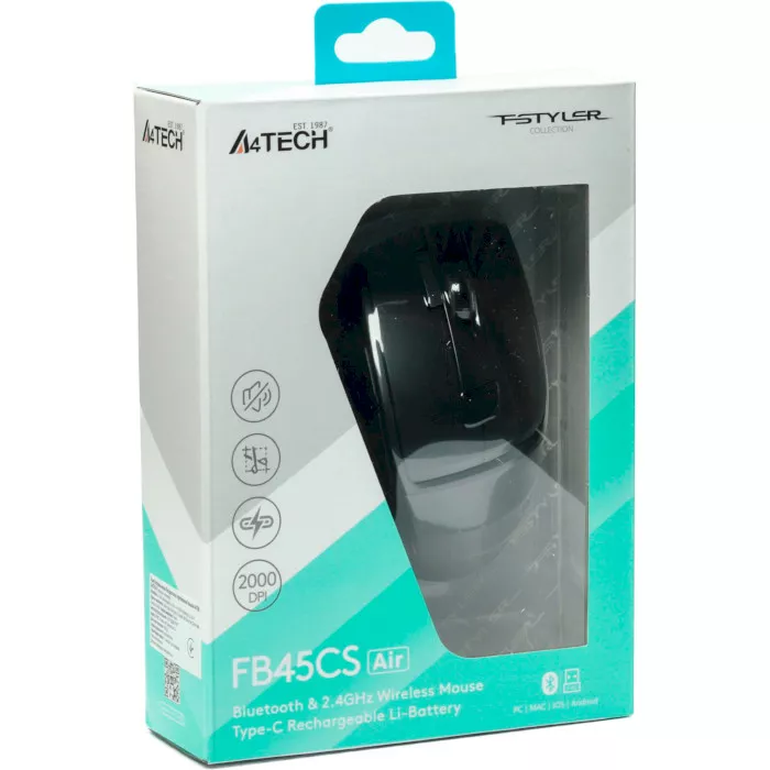 Компьютерная мышка A4Tech FG45CS Air Wireless Stone Grey - фото 9