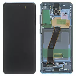 Дисплей Samsung Galaxy S20 G980, S20 5G G981 з тачскріном і рамкою, сервісний оригінал, Blue