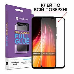 Защитное стекло MAKE Full Cover Full Glue Xiaomi Redmi Note 8  Black (MGFXRN8)