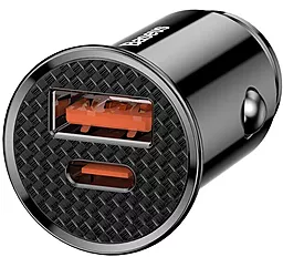 Автомобильное зарядное устройство с быстрой зарядкой Baseus Circular Metal PPS Quick Charger 30W Black