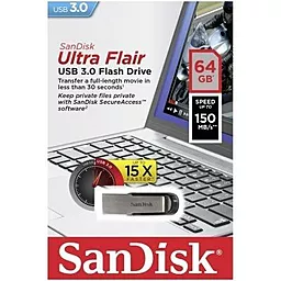 Флешка SanDisk 64GB Flair USB 3.0 (SDCZ73-064G-G46) - миниатюра 4