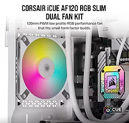 Система охолодження Corsair iCUE AF120 RGB Slim White Twin Pack (CO-9050165-WW) - мініатюра 10