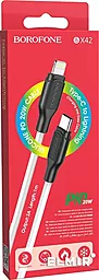 Кабель Borofone BX42 USB Type-C - Lightning 18w 3a 1м PD сable White - мініатюра 4 Кабель Borofone BX42 USB Type-C - Lightning 18w 3a 1м PD сable White - мініатюра 4