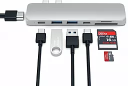 Мультипортовый USB Type-C хаб Satechi Aluminum Pro Hub USB-C Silver (ST-CMBPS) - миниатюра 4