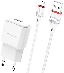 Сетевое зарядное устройство Borofone BA48A Orion 2.1a home charger + micro USB cable white - фото Сетевое зарядное устройство Borofone BA48A Orion 2.1a home charger + micro USB cable white