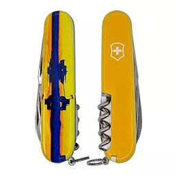 Мультитул Victorinox Huntsman Ukraine (1.3713.3_T3110p) Марка с трактором - фото Мультитул Victorinox Huntsman Ukraine (1.3713.3_T3110p) Марка с трактором