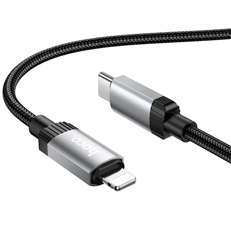 Кабель Hoco X117 USB Type-C - Lightning 27w 3a 1м PD cable Black - фото 2