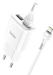 Мережевий зарядний пристрій Hoco C88A 2.4a 2xUSB-A ports charger + Lightning cable white - фото Мережевий зарядний пристрій Hoco C88A 2.4a 2xUSB-A ports charger + Lightning cable white