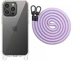 {"ru": "Чехол", "uk": "Чохол"} Epik Clear Case with Strap для Apple iPhone 12 Pro Max Light Purple