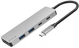 Мультипортовый USB Type-C хаб Proove Iron Link 5-in-1 silver (HBIL00222024) - фото Мультипортовый USB Type-C хаб Proove Iron Link 5-in-1 silver (HBIL00222024)