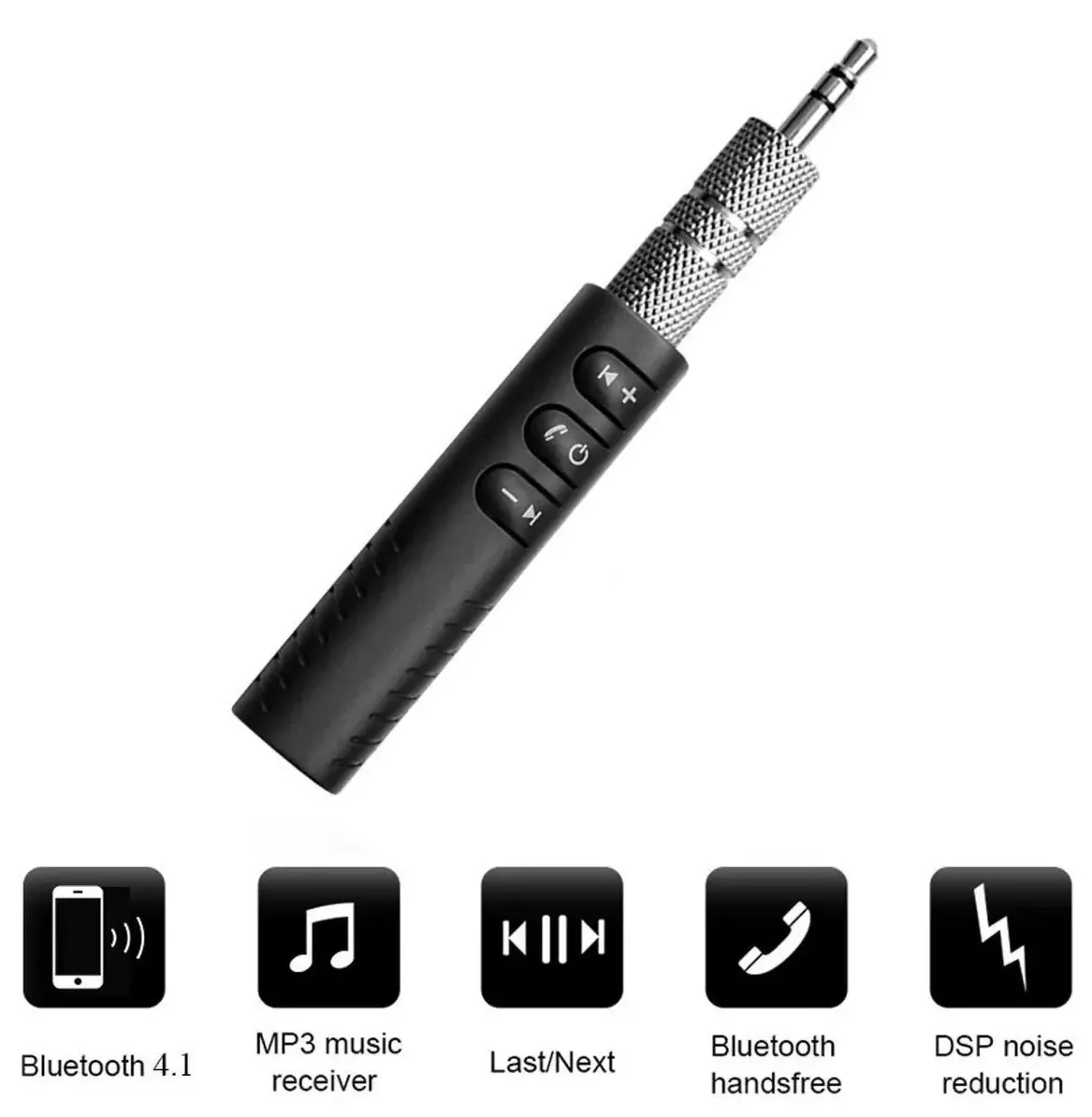 Bluetooth адаптер Dynamode Bluetooth 4.1 аудио AUX 3.5мм jack  Black (BT-AUX) - фото 4