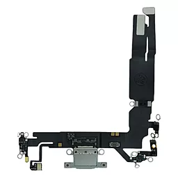 Нижній шлейф Apple iPhone 16 з роз'ємом зарядки, з мікрофоном Original - знятий з телефона White