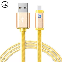 Кабель USB Hoco UPL12 Metal Jelly Knitted USB Type-C Cable Gold - миниатюра 2