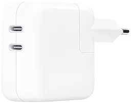 Мережевий зарядний пристрій з швидкою зарядкою Apple 35W Dual USB-C Port Replacement OEM Power Adapter white