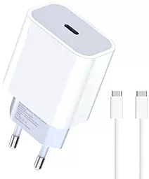 Мережевий зарядний пристрій Grand CH-770 20w PD/QC3.0 USB-C ports charger + USB-C cable white