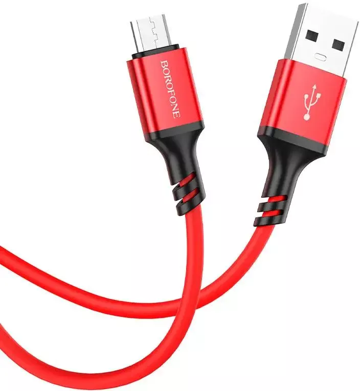 Кабель Borofone BX83 Famous USB-A - micro USB 12w 2.4a 1м cable Red - фото 3