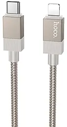 Кабель Hoco X110 USB Type-C - Lightning 27w 3a 1м PD сable Gold - фото Кабель Hoco X110 USB Type-C - Lightning 27w 3a 1м PD сable Gold