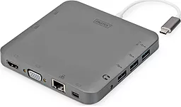Мультипортовый USB Type-C хаб Digitus 11-in-1 gray (DA-70876)