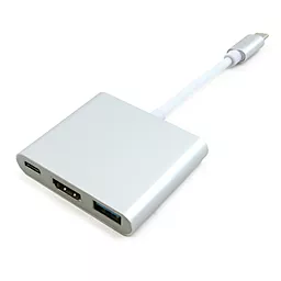 Мультипортовий Type-C хаб ExtraDigital USB-C -> HDMI + USB 3.0 + Type-C 0.15m. - мініатюра 2