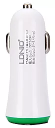Автомобильное зарядное устройство LDNio 2USB Car charger 3.4A Green (DL-C27)