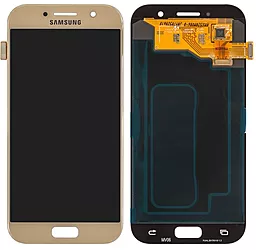 Дисплей Samsung Galaxy A5 A520 2017 з тачскріном, (OLED), Gold