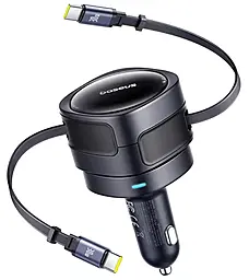 Автомобильное зарядное устройство Baseus Baseus Enjoyment Max 60w PD/QC3.0 with retractable cable 2xUSB-C Black (C00035507121) - фото Автомобильное зарядное устройство Baseus Baseus Enjoyment Max 60w PD/QC3.0 with retractable cable 2xUSB-C Black (C00035507121)