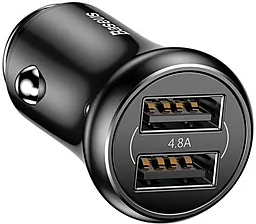 Автомобильное зарядное устройство Baseus Gentleman 4,8A Dual-USB Car Charger Black (CCALL-GB01) - миниатюра 2