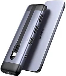 Мультипортовый USB Type-C хаб Ugreen CM285 5-in-1 grey (70408) - фото Мультипортовый USB Type-C хаб Ugreen CM285 5-in-1 grey (70408)