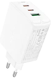 Мережевий зарядний пристрій AceFast A41 65w GaN PD 2xUSB-C/USB-A ports fsat charger white