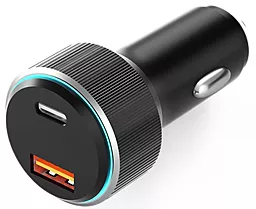 Автомобильное зарядное устройство Veron CC-319 48w PD USB-C/USB-A ports car charger black