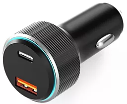 Автомобильное зарядное устройство Veron CC-319 48w PD USB-C/USB-A ports car charger black - фото Автомобильное зарядное устройство Veron CC-319 48w PD USB-C/USB-A ports car charger black