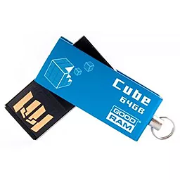 Флешка GooDRam 64GB Cube Blue USB 2.0 (PD64GH2GRCUBR9) - фото Флешка GooDRam 64GB Cube Blue USB 2.0 (PD64GH2GRCUBR9)
