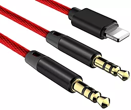Аудио кабель Baseus L33 AUX mini Jack 3.5 - Lightning + mini Jack 3.5 mm M/M Cable 1.2 м red (CALL33-09) - миниатюра 2