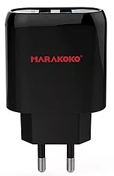 Сетевое зарядное устройство Marakoko 2 USB 2.4A Home Charger Lightning (Apple 8pin) Black(MA16)