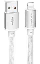 Кабель Borofone BX95 USB-A - Lightning 12w 2.4a 1м cable Silver - фото Кабель Borofone BX95 USB-A - Lightning 12w 2.4a 1м cable Silver