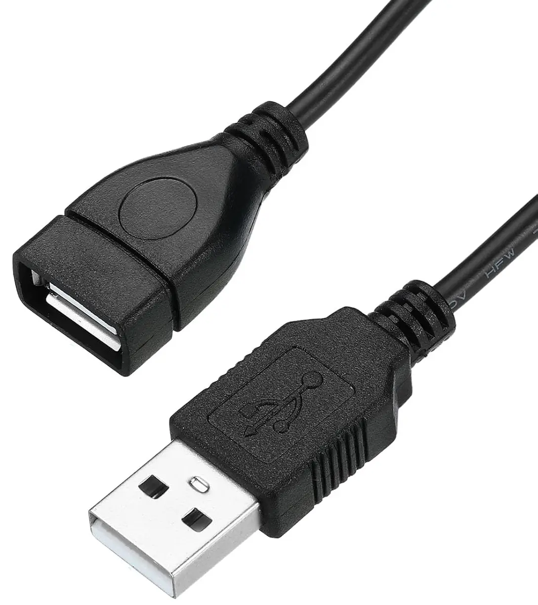 Кабель (шлейф) PowerPlant USB 2.0 AF – AM, 0.1м - фото 1