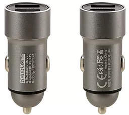 Автомобильное зарядное устройство Remax RCC220 2.4a 2xUSB-A ports car charger Silver - фото Автомобильное зарядное устройство Remax RCC220 2.4a 2xUSB-A ports car charger Silver