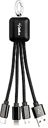 Універсальний кабель Gelius Pro Kraken 4-in-1 USB-A to Type-C/Lightning/micro USB 10w 0.15м сable Black (GP-KCC01) - фото Універсальний кабель Gelius Pro Kraken 4-in-1 USB-A to Type-C/Lightning/micro USB 10w 0.15м сable Black (GP-KCC01)