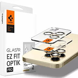 Защитное стекло Spigen EZ Fit Optik Pro на камеру для Apple iPhone 15 Pro, iPhone 15 Pro Max (2 шт.) Gold (AGL05598)